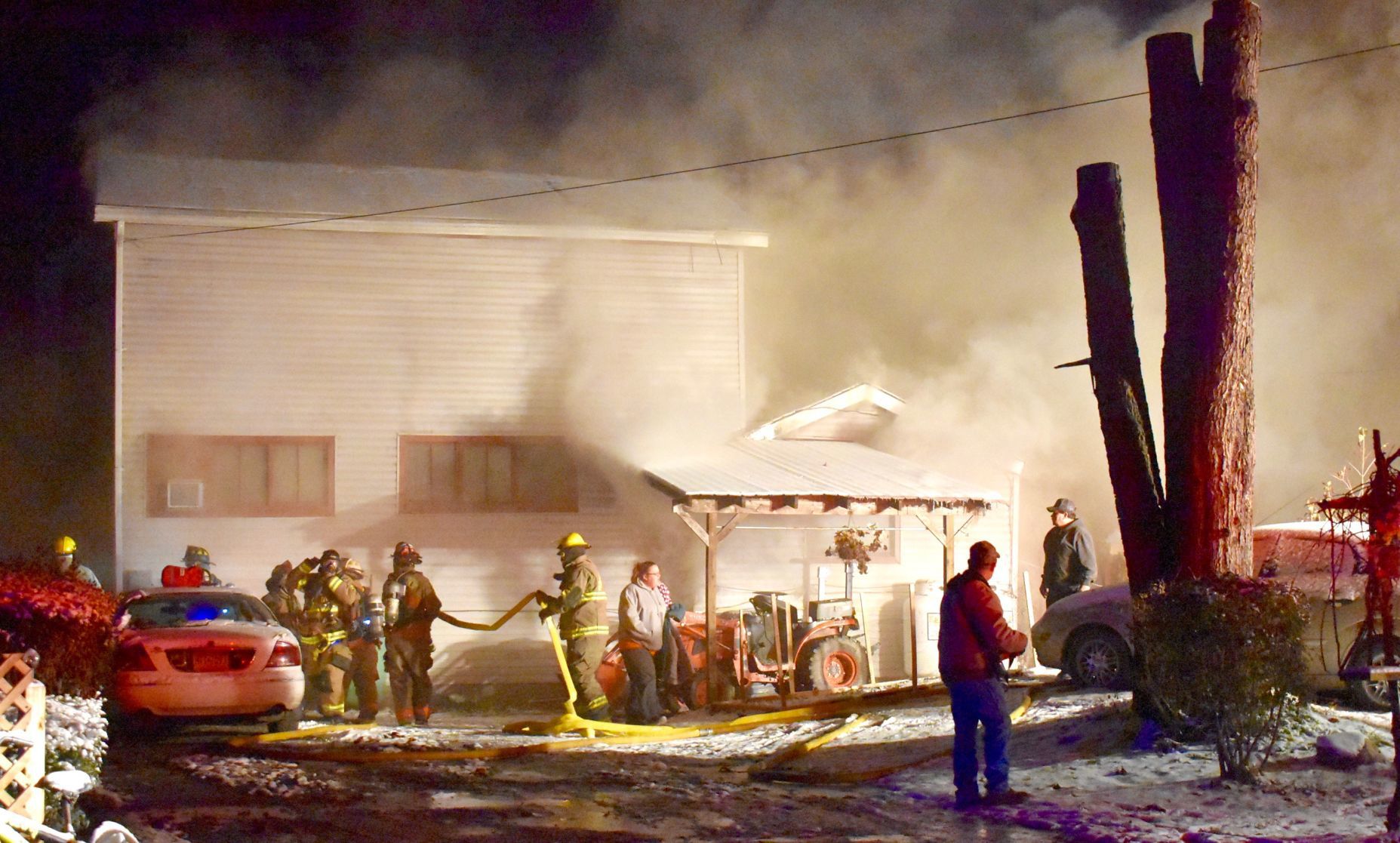 Firefighters battle Monroe Township blaze